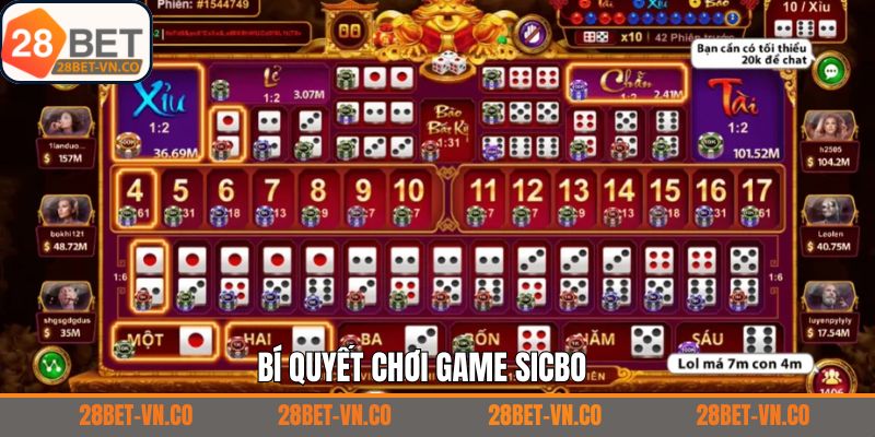 Bật mí kinh nghiệm cá cược Sicbo thắng lớn tại 28Bet